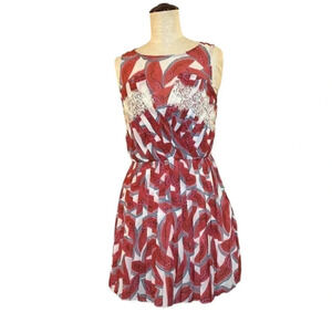 FARM Rio Dress Mini Fruit Watermelon Red White Lace Colorful Mini Dress XS